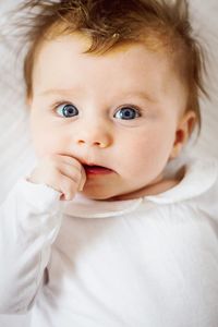 Close-up portrait of cute baby girl