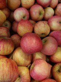 Full frame shot of apples for sale at market