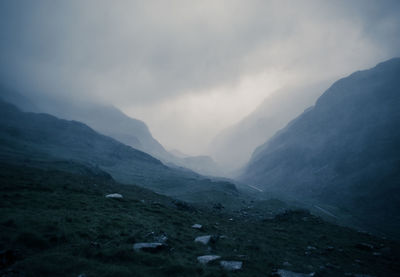 Scenic view of mountains against sky