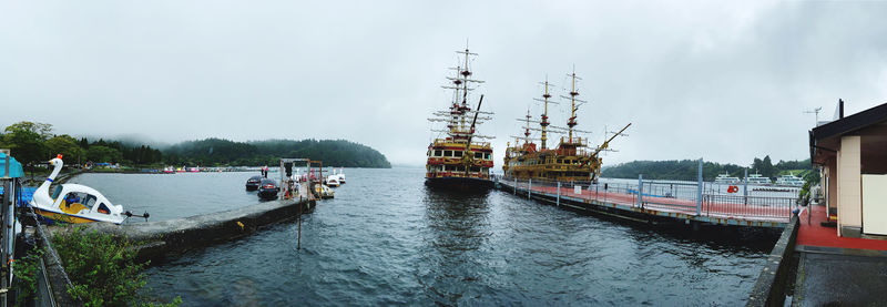 Panoramic view of river against sky