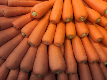 Full frame shot of carrots for sale