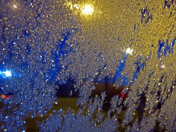 Close-up of illuminated lights at night