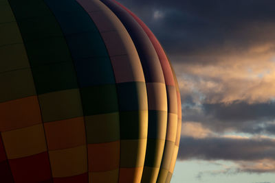 Low angle view of hot air balloon against sky