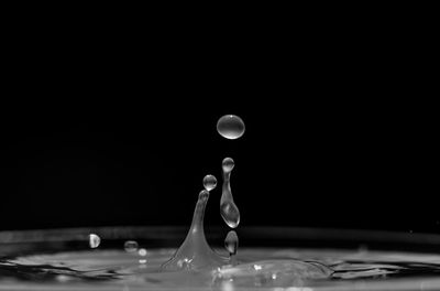 Close-up of water drop against black background