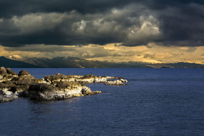 View of sea against cloudy sky