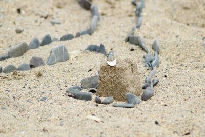 Close-up of sand on beach