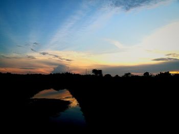 Scenic view of silhouette landscape against sky during sunset