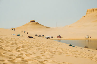 Scenic view of desert against clear sky