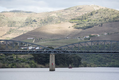 Bridge over river against sky