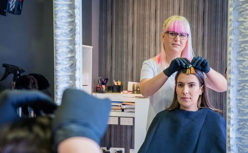 Portrait of woman working