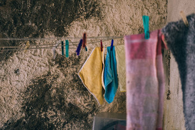 Clothes drying on clothesline