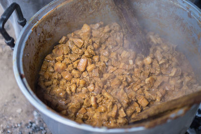 High angle view of food in container