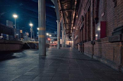 Illuminated street lights at night