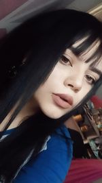 Close-up portrait of a beautiful young woman