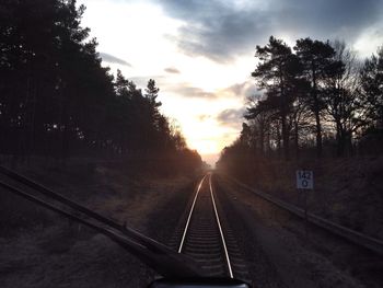 Railroad track at sunset