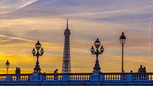 View of city at sunset