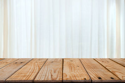 Close-up of wooden planks on hardwood floor