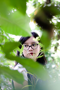 Close-up portrait of young woman