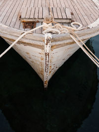 High angle view of boat in water