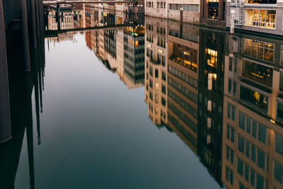 Reflection of buildings in canal