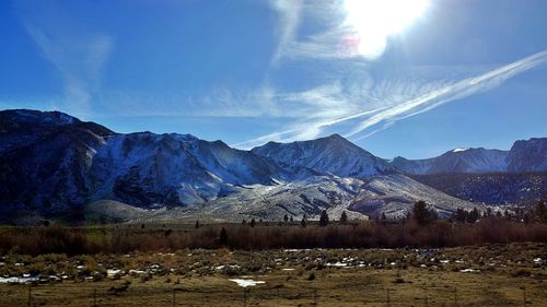 Scenic view of mountains against sky
