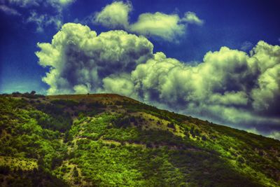 Scenic view of landscape against cloudy sky