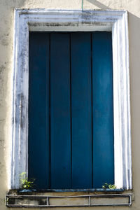 Closed door of old building