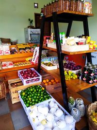 Fruits for sale at market stall