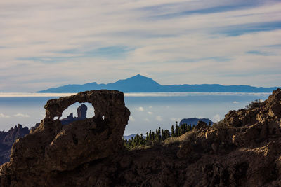 Rock formations against sky