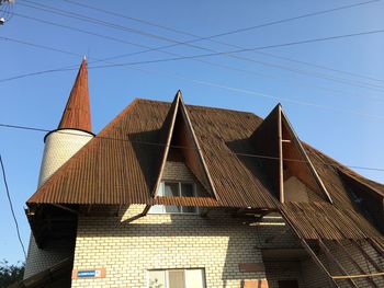 Low angle view of house against sky