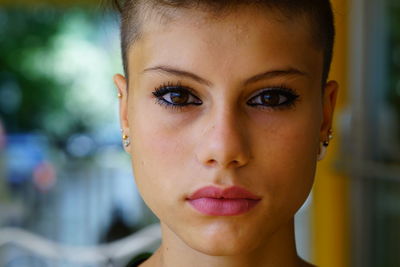 Close-up portrait of young woman