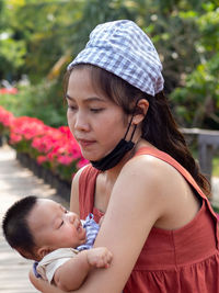 Woman and baby