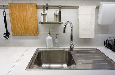 Sink in kitchen at home