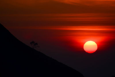 Scenic view of dramatic sky during sunset
