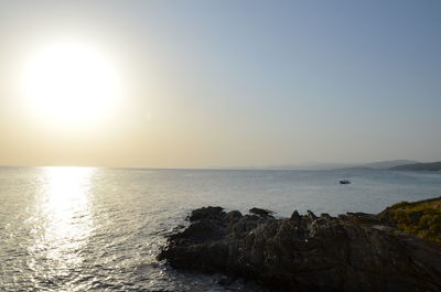 Scenic view of sea at sunset