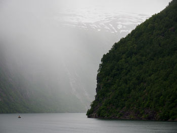 Scenic view of sea and mountains