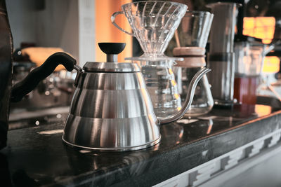 Close-up of coffee on table