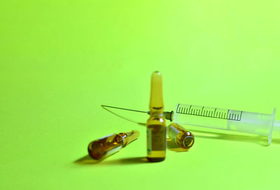 Close-up of eyeglasses on table