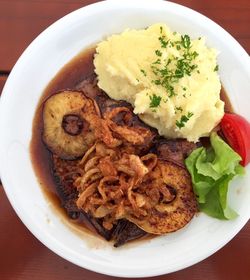 Close-up of meal served in plate