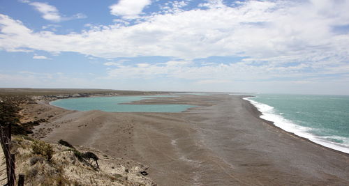 Scenic view of beach against sky