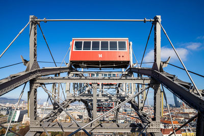 Ferris wheel in vienna. the ferris wheel is the city's most popular attraction.