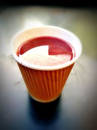 Close-up of drink on table