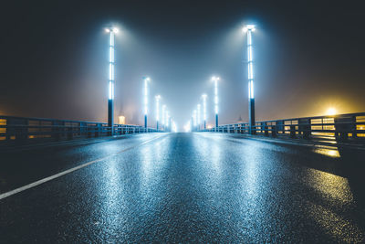 Illuminated street light at night