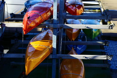 Close-up of boats 