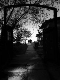 View of footpath at sunset