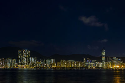 Illuminated cityscape at night