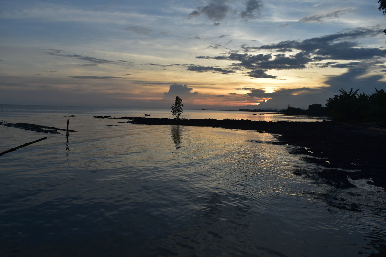 SCENIC VIEW OF SEA DURING SUNSET