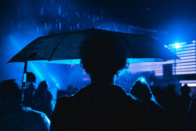 Rear view of people enjoying at music concert