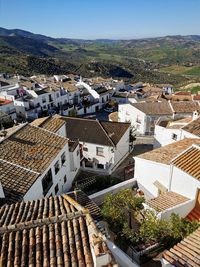 Rooftops of zahara de la sierra, an andalusian village in spain
