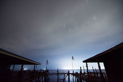 Scenic view of sea against sky at night